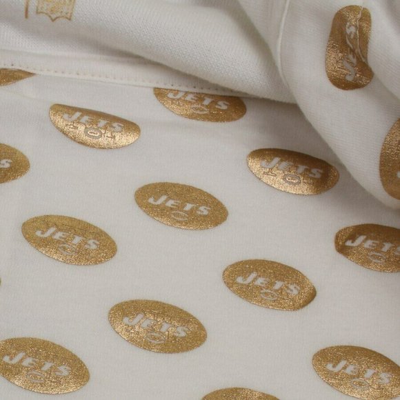 All-Sport Couture Womens NFL New York Jets Play Action Cream Hoodie New - Picture 7 of 8